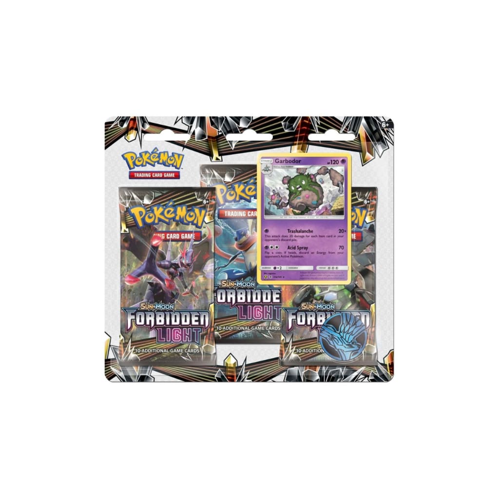 Pokémon TCG: Sun & Moon-Forbidden Light 3-Pack Blister, Coin & Garbodor Promo Card